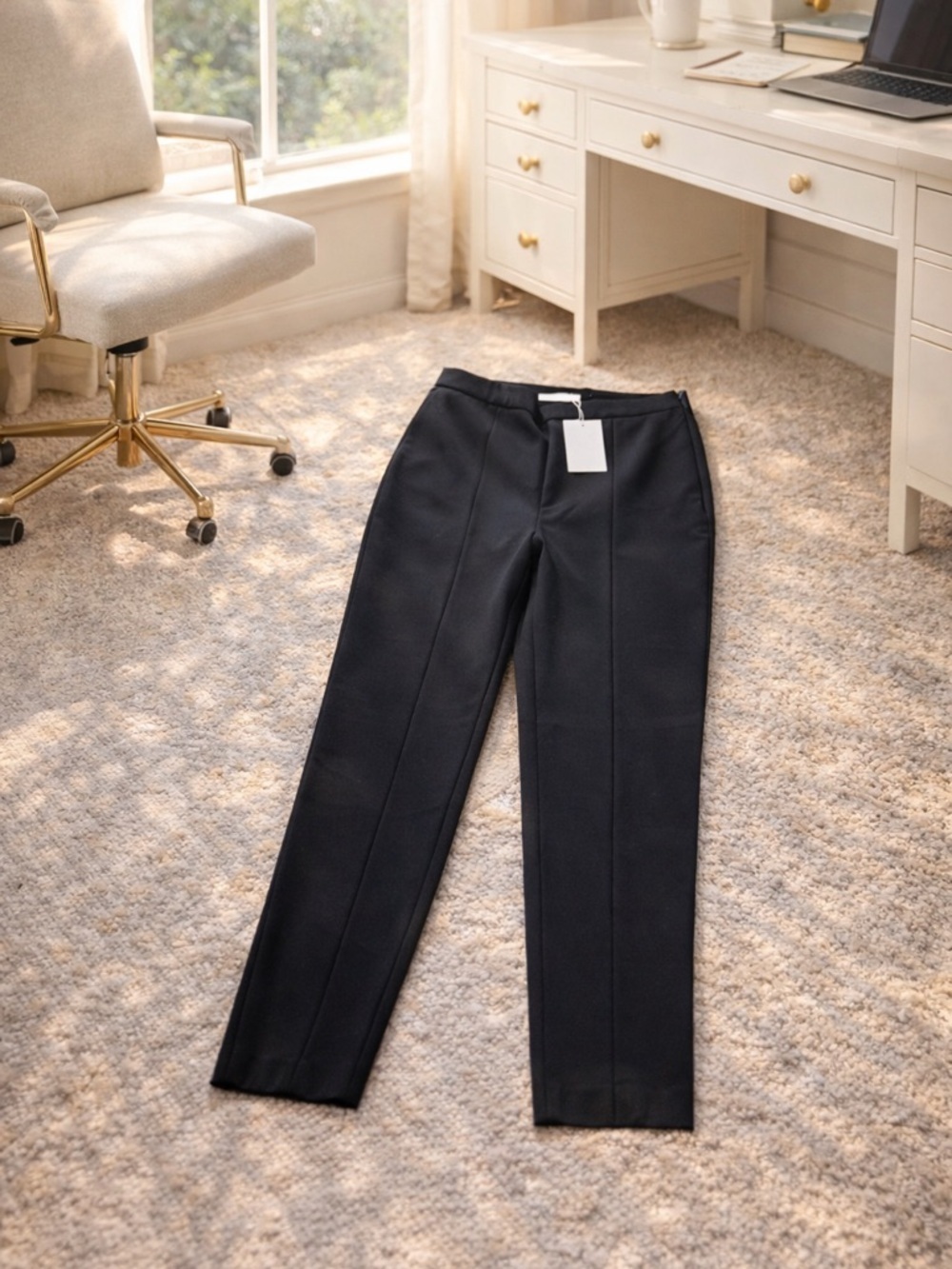Oak + Fort Black Tailored Trousers Size 12 NWT Minimal Workwear